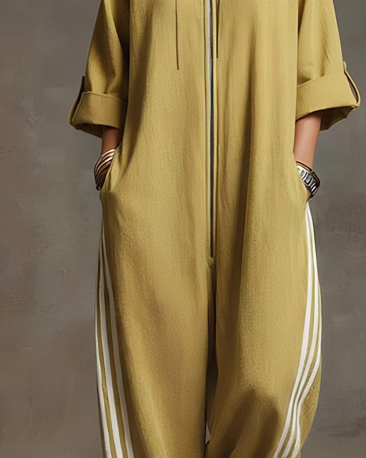 Jumpsuit dames | Oversized jumpsuit met rits en capuchon