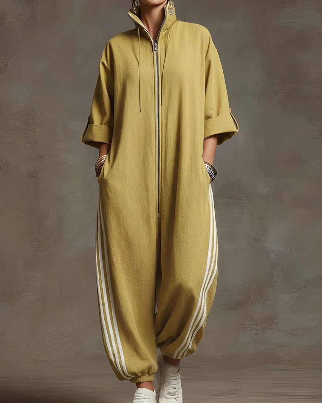 Jumpsuit dames | Oversized jumpsuit met rits en capuchon