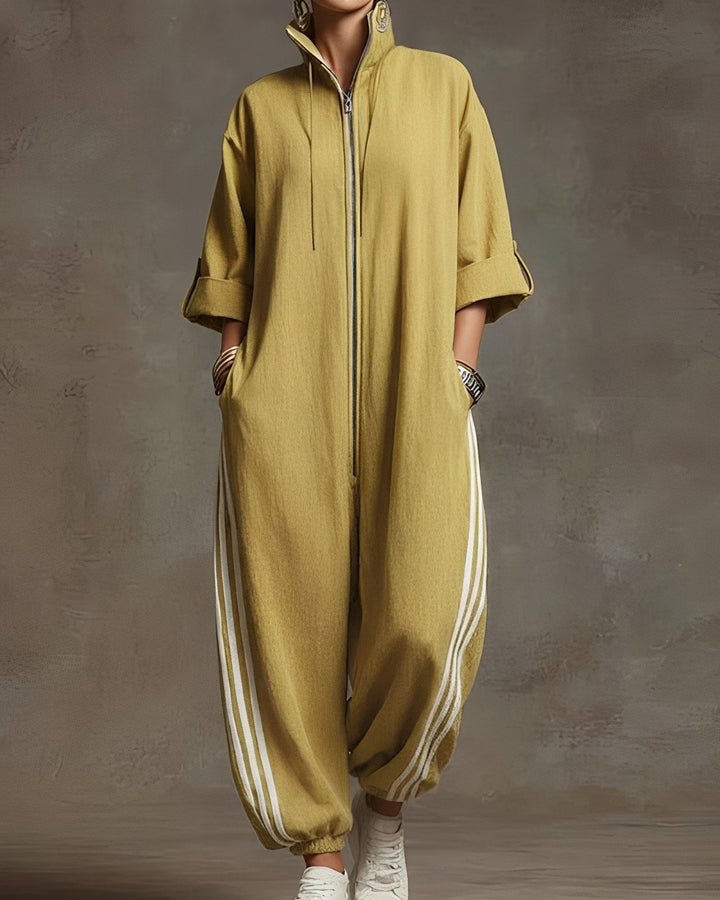 Jumpsuit dames | Oversized jumpsuit met rits en capuchon