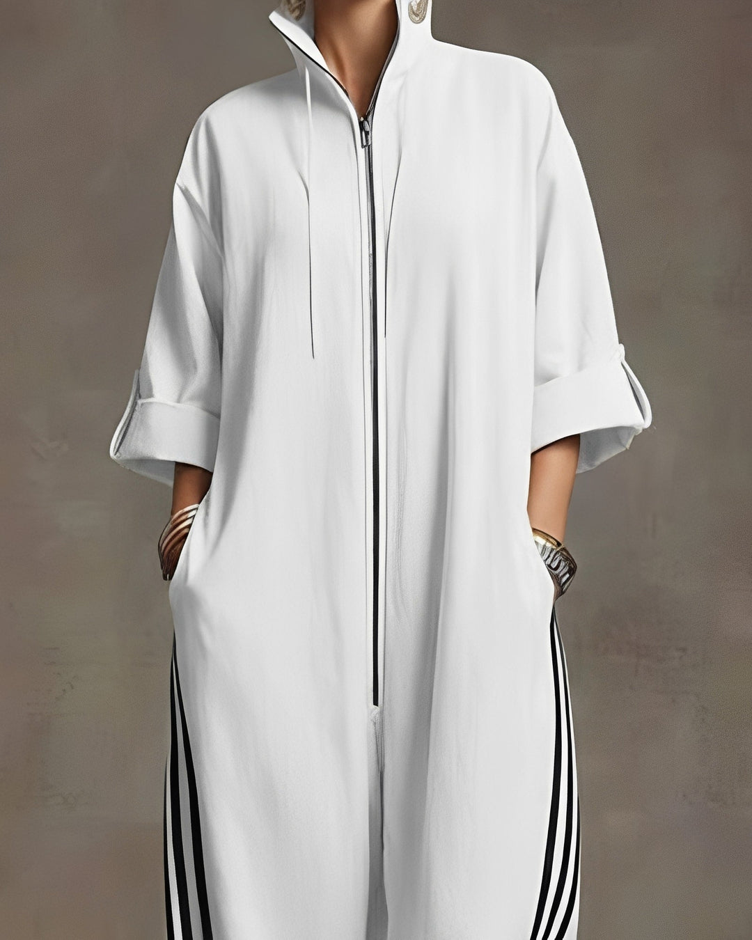 Jumpsuit dames | Oversized jumpsuit met rits en capuchon