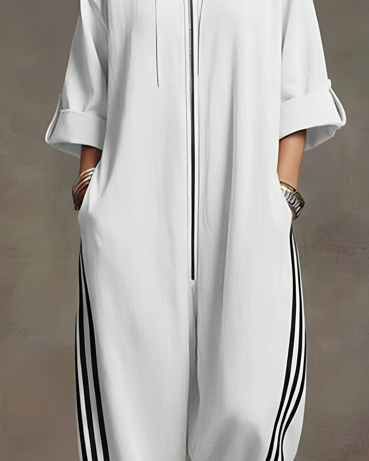 Jumpsuit dames | Oversized jumpsuit met rits en capuchon