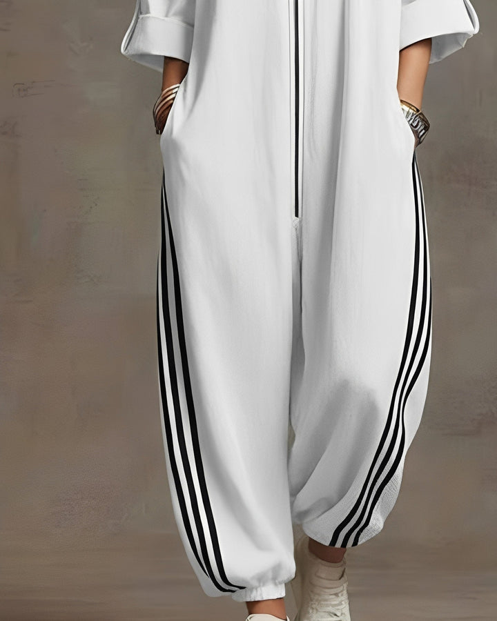 Jumpsuit dames | Oversized jumpsuit met rits en capuchon