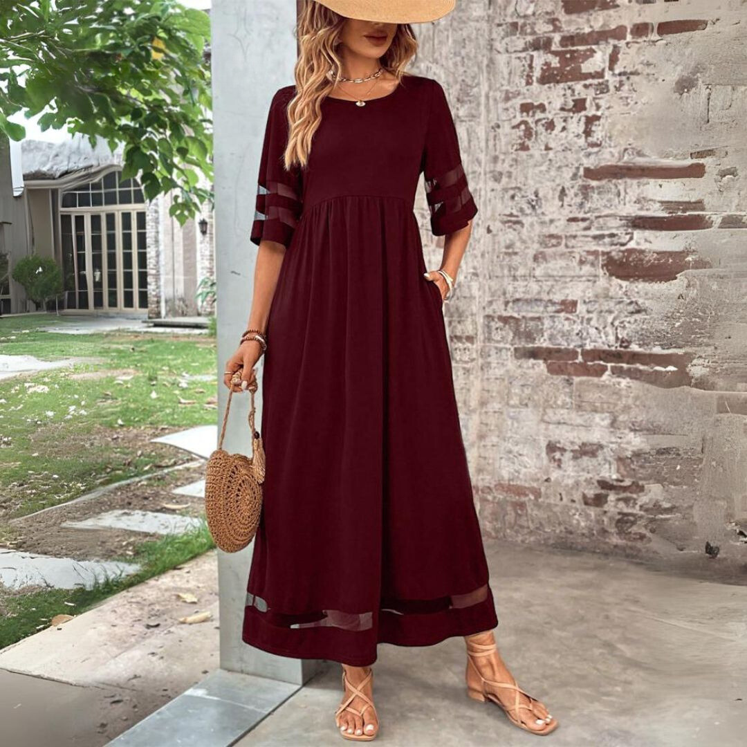 Jurk dames | Elegante lange jurk met flatterende pasvorm