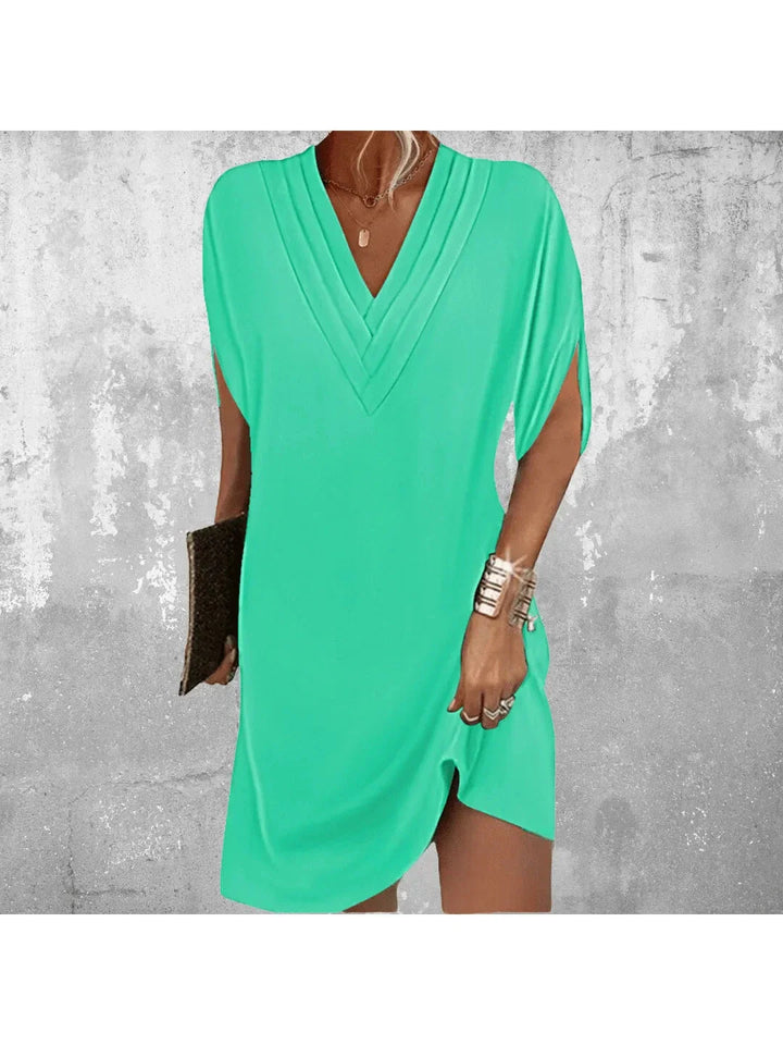 Jurk dames | Elegante midi jurk met tailleplooi