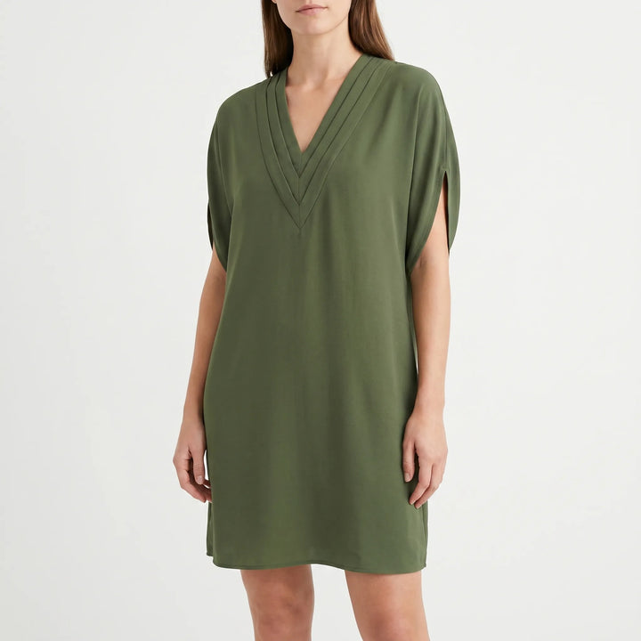Jurk dames | Elegante midi jurk met tailleplooi