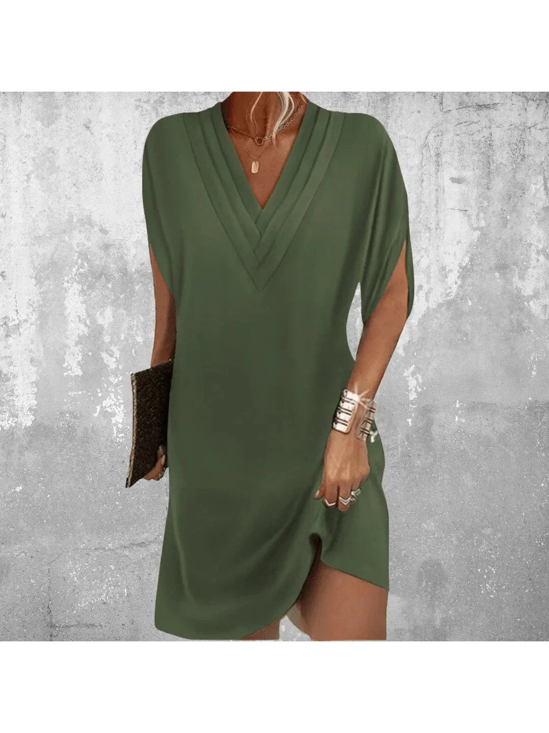 Jurk dames | Elegante midi jurk met tailleplooi
