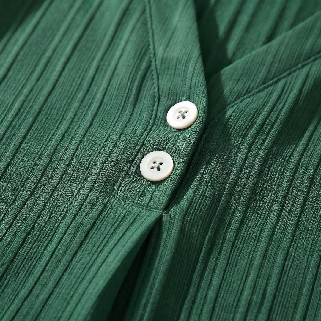 Jurk dames | Zomerjurk met v-hals en korte mouw