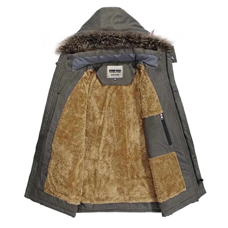 Heren winterjas | Jas met capuchon en bontkraag gevoerd