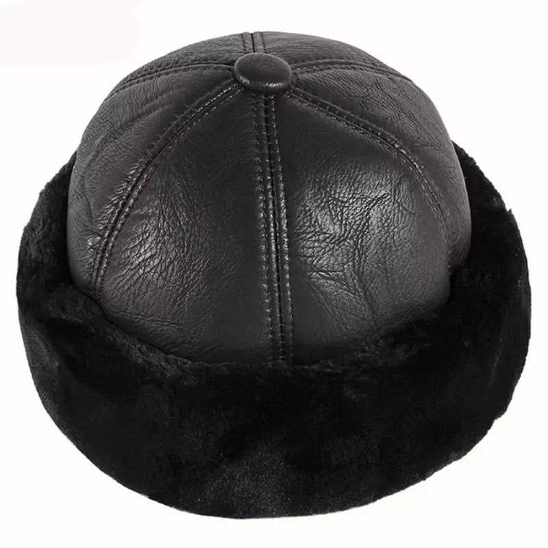 Russian Winter Cap | Heren bontmuts van faux leer met fleece