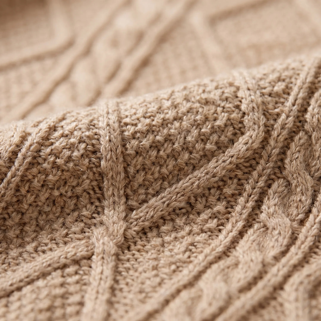 Kabeltrui dames | Oversized lang model met v-hals