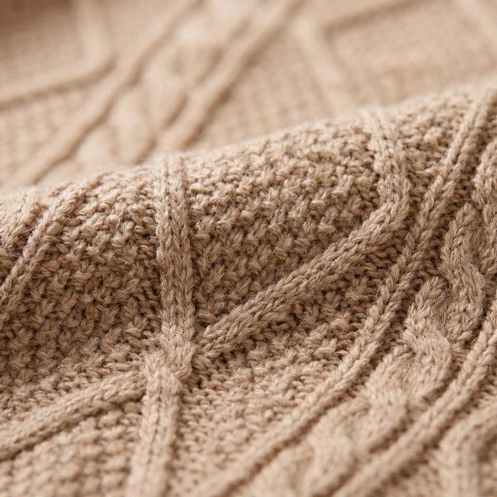 Kabeltrui dames | Oversized lang model met v-hals