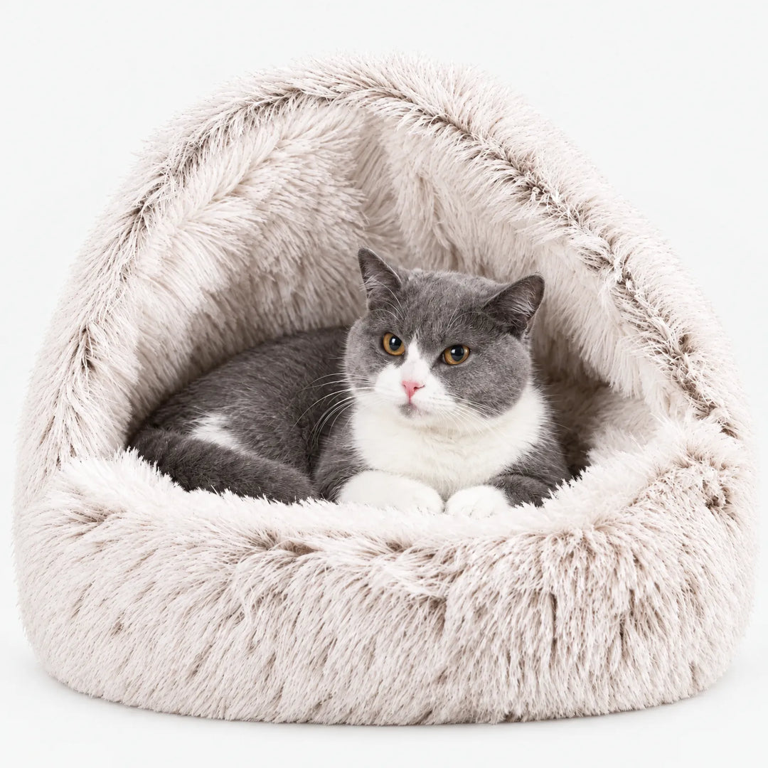 Kattenmand | Zachte pluche katten grot met hoge rand