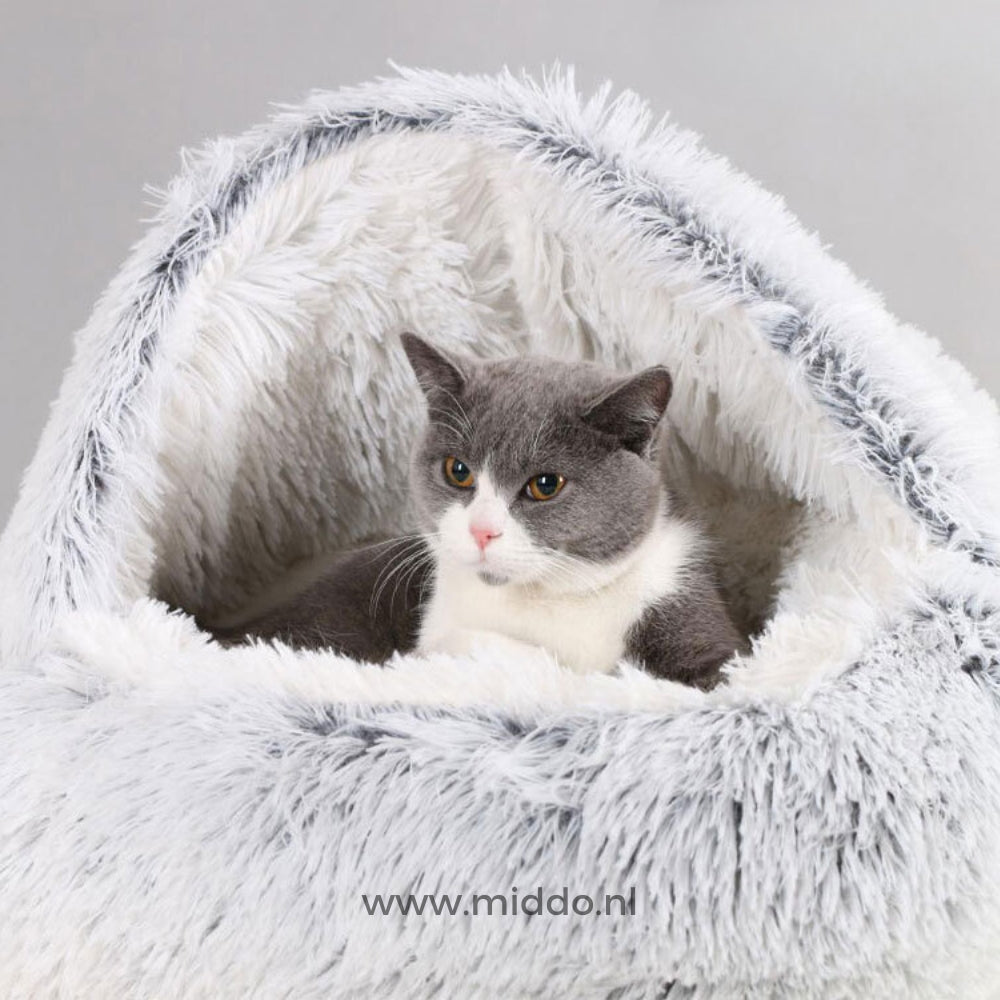 Kattenmand | Zachte pluche katten grot met hoge rand