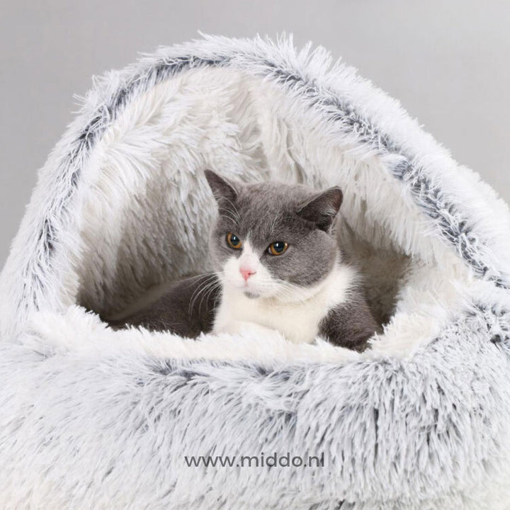 Kattenmand | Zachte pluche katten grot met hoge rand