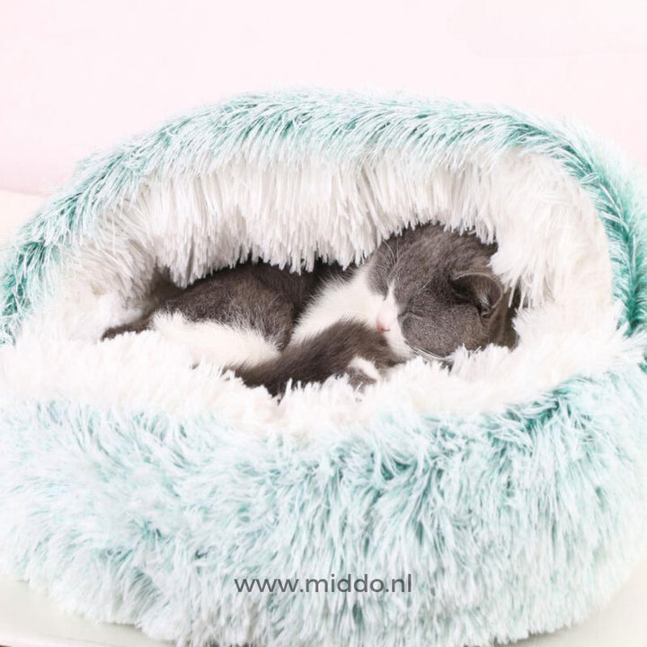 Kattenmand | Zachte pluche katten grot met hoge rand
