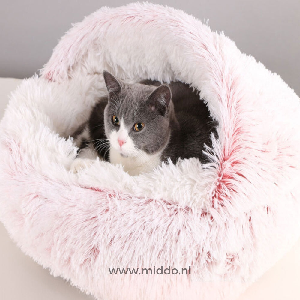 Kattenmand | Zachte pluche katten grot met hoge rand