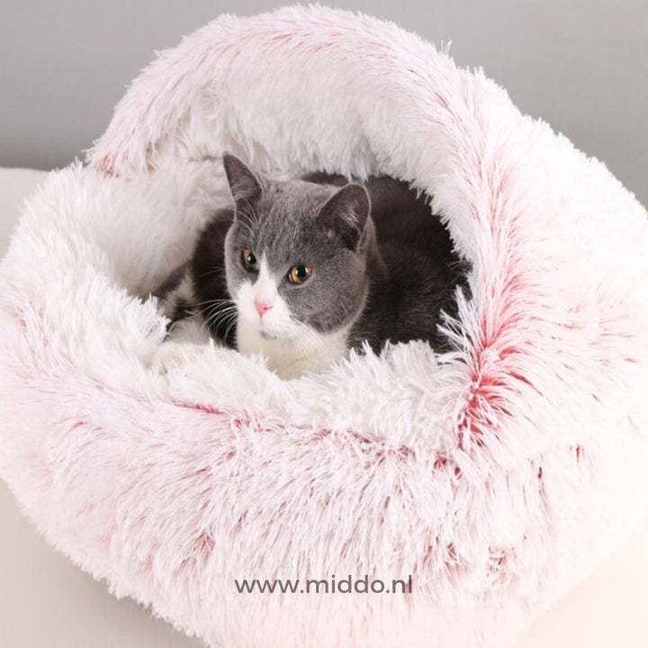 Kattenmand | Zachte pluche katten grot met hoge rand