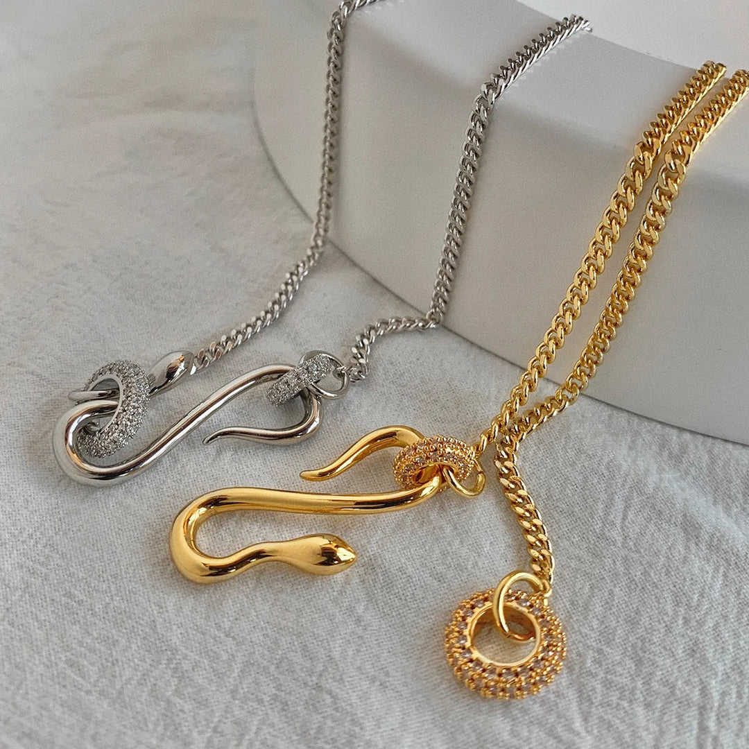 Ketting dames | Elegante ketting met zircon sluiting