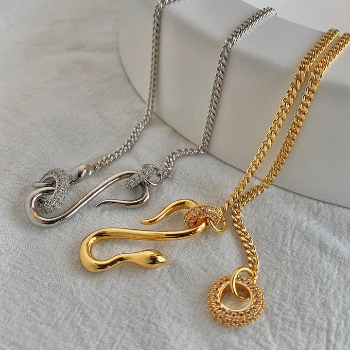 Ketting dames | Elegante ketting met zircon sluiting