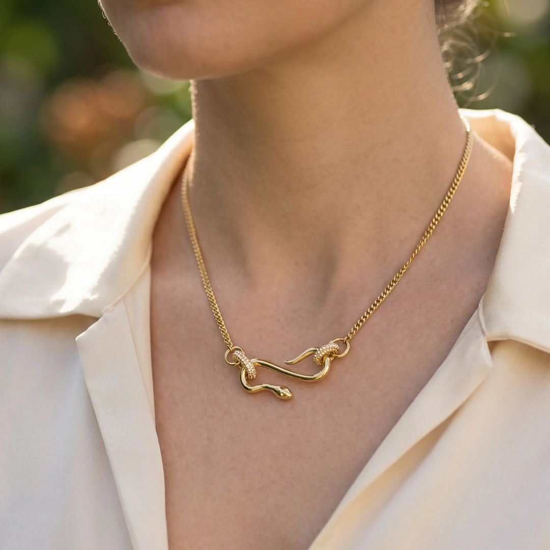 Ketting dames | Elegante ketting met zircon sluiting