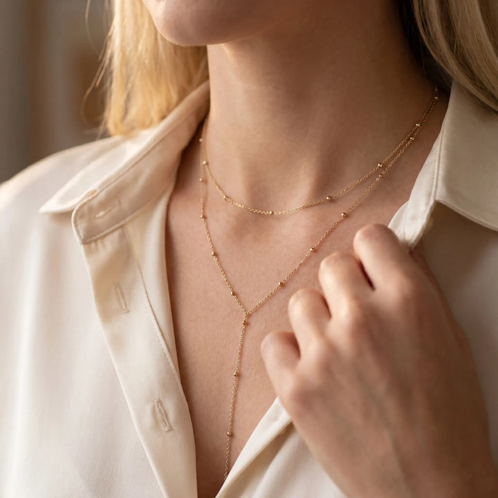 Ketting dames | Gelaagde gouden ketting met fijne details