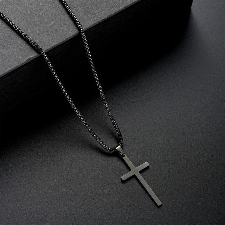 Ketting heren | Kruis ketting met armband en ring set