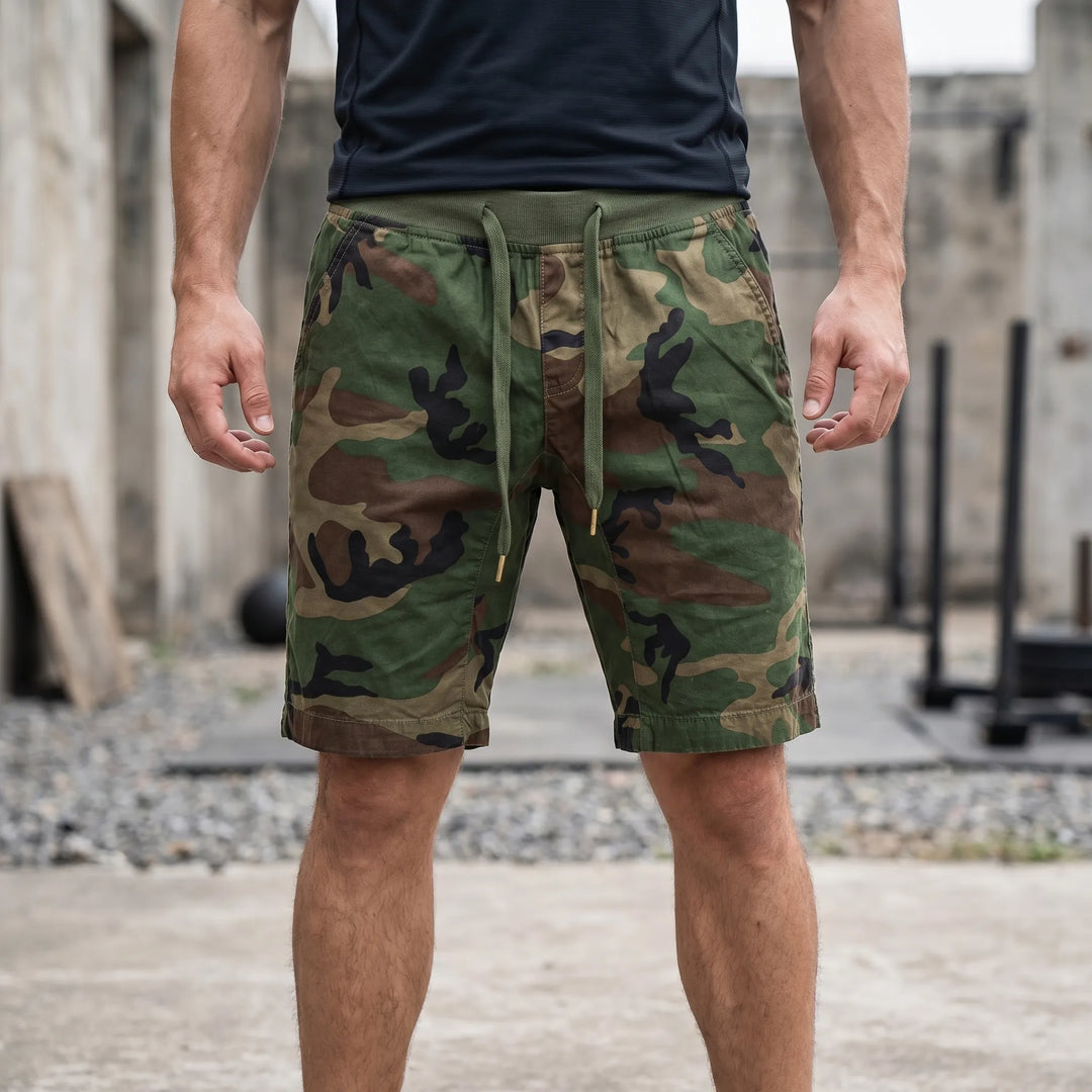 Korte broek heren | Camouflage cargo shorts met zakken