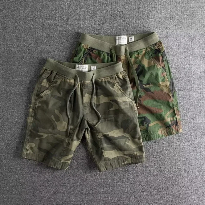 Korte broek heren | Camouflage cargo shorts met zakken