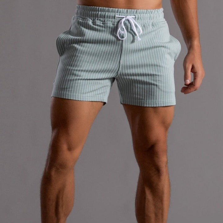 Korte broek heren | Gestreepte shorts met elastische taille