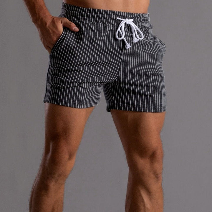 Korte broek heren | Gestreepte shorts met elastische taille
