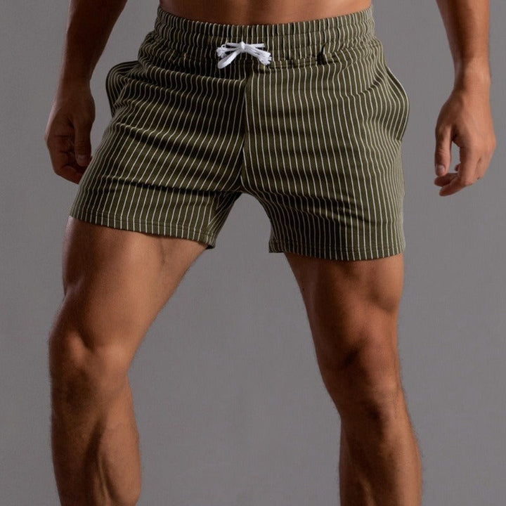 Korte broek heren | Gestreepte shorts met elastische taille
