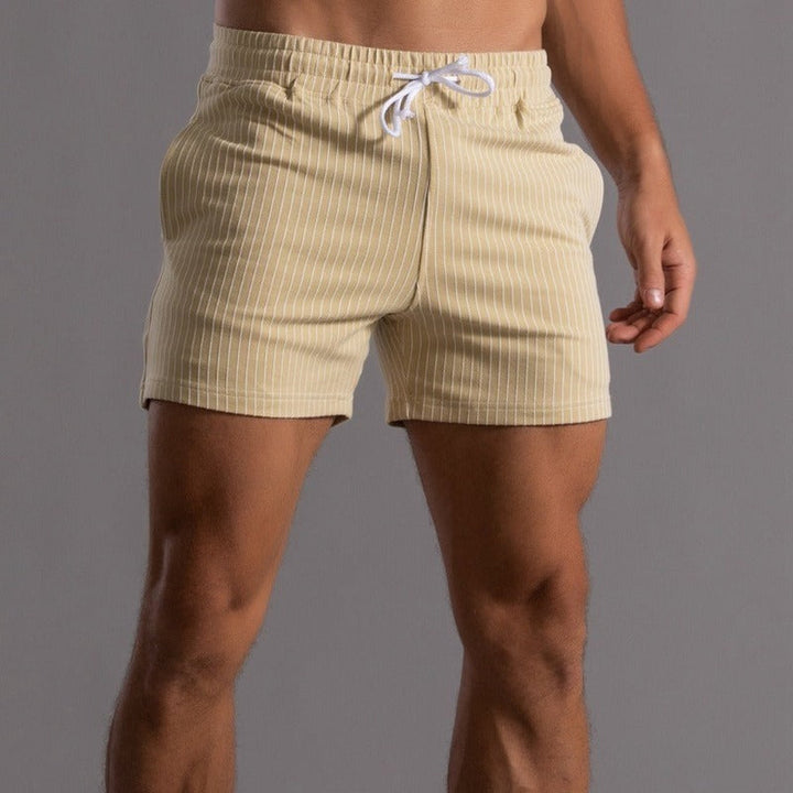Korte broek heren | Gestreepte shorts met elastische taille