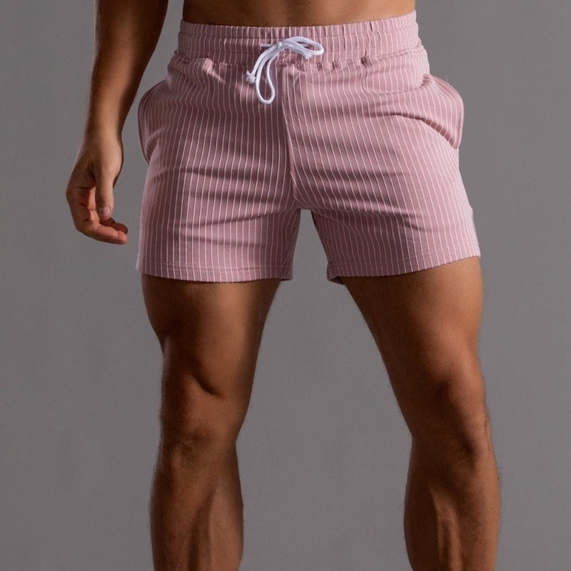 Korte broek heren | Gestreepte shorts met elastische taille