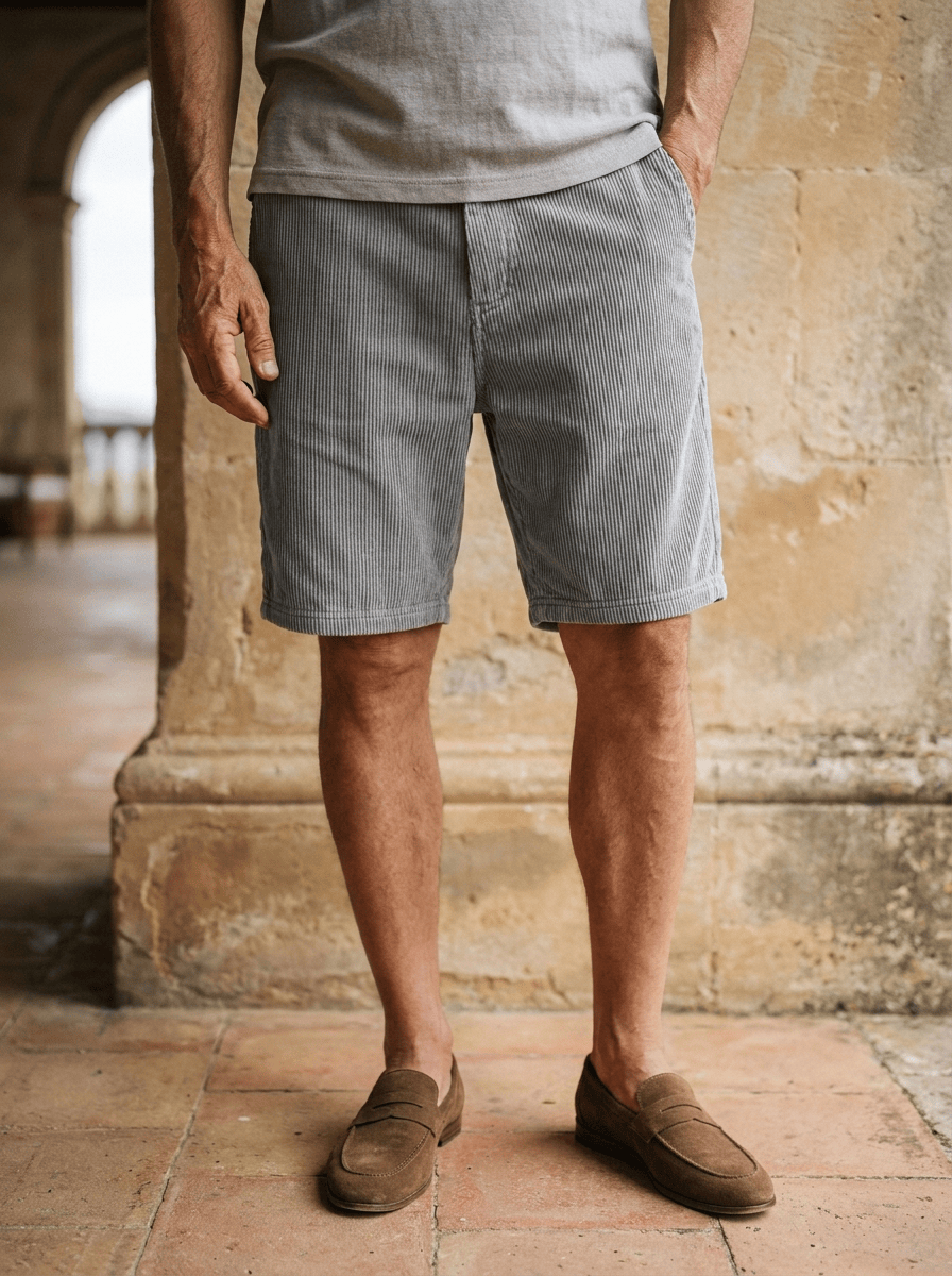 Korte broek heren | Luxe corduroy zomershort