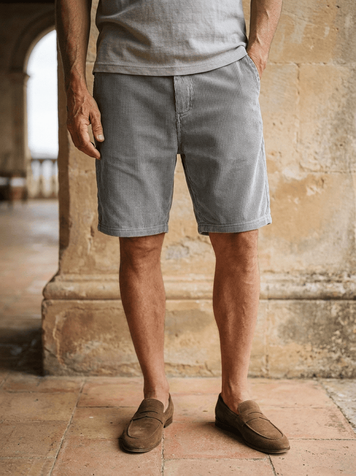 Korte broek heren | Luxe corduroy zomershort