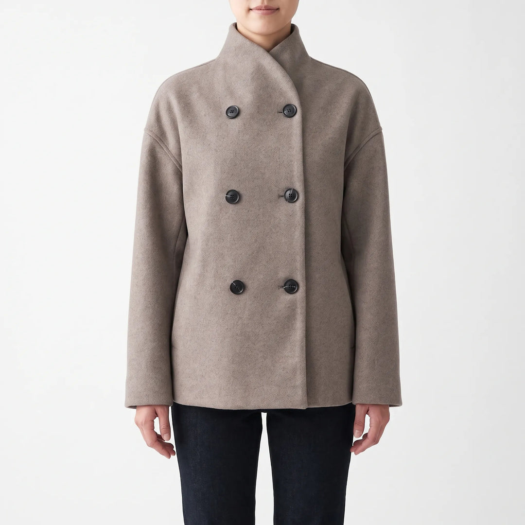 Korte jas dames | Elegante winterjas met dubbele knopen