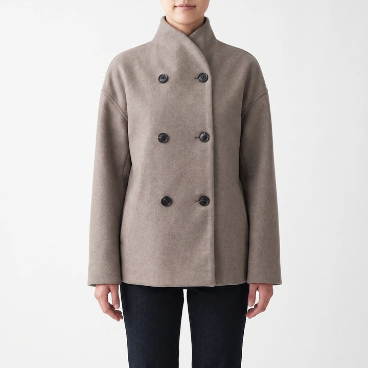 Korte jas dames | Elegante winterjas met dubbele knopen