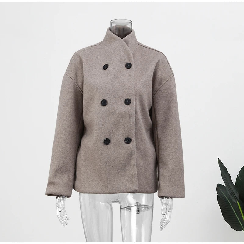 Korte jas dames | Elegante winterjas met dubbele knopen
