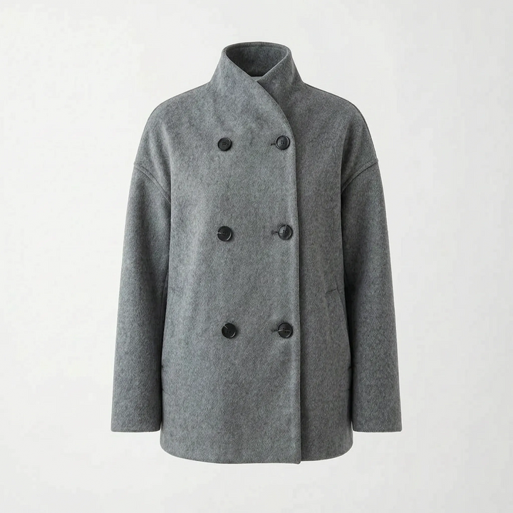 Korte jas dames | Elegante winterjas met dubbele knopen