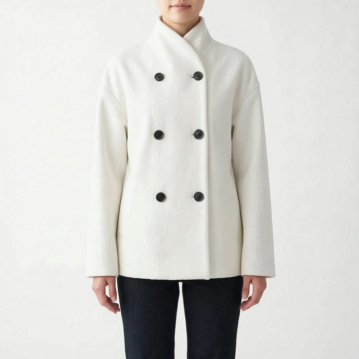 Korte jas dames | Elegante winterjas met dubbele knopen