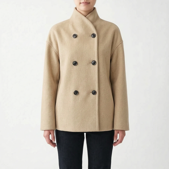 Korte jas dames | Elegante winterjas met dubbele knopen