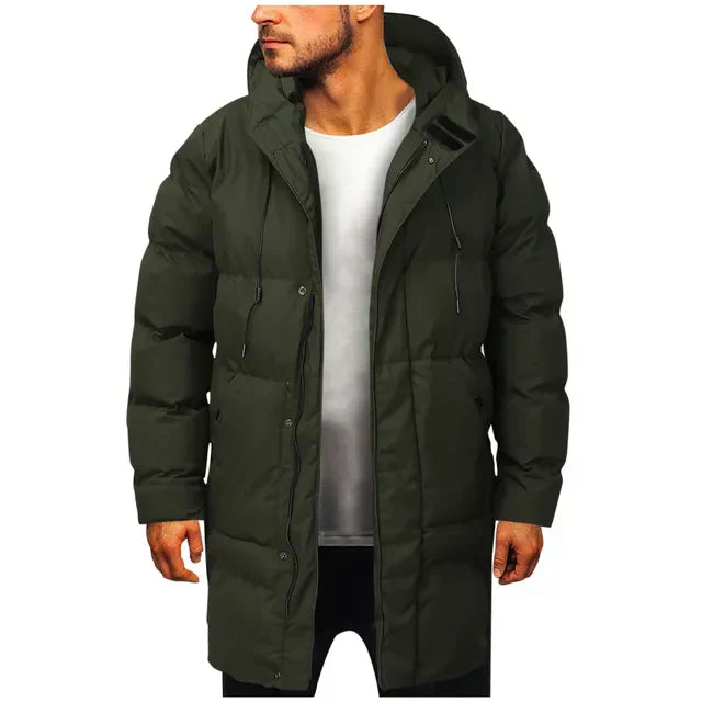 Heren parka winterjas | Warme lange jas met capuchon voor kou en sneeuw