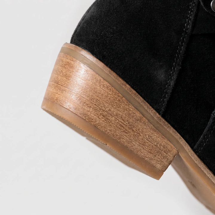 Laarzen dames | Boots met blokhak en geplooide schacht