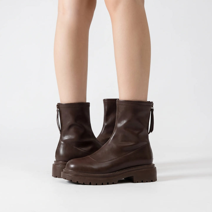 Laarzen dames | Boots met plateauzool en grove profielzool