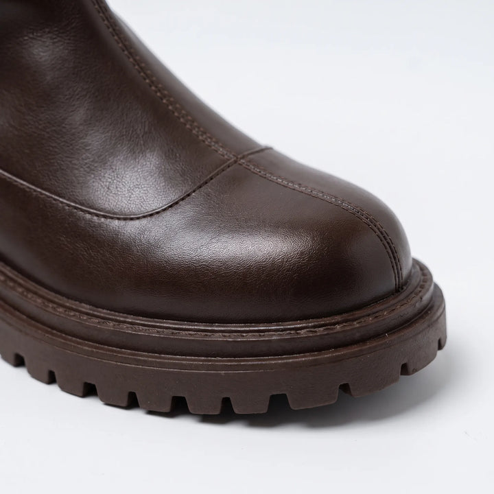 Laarzen dames | Boots met plateauzool en grove profielzool