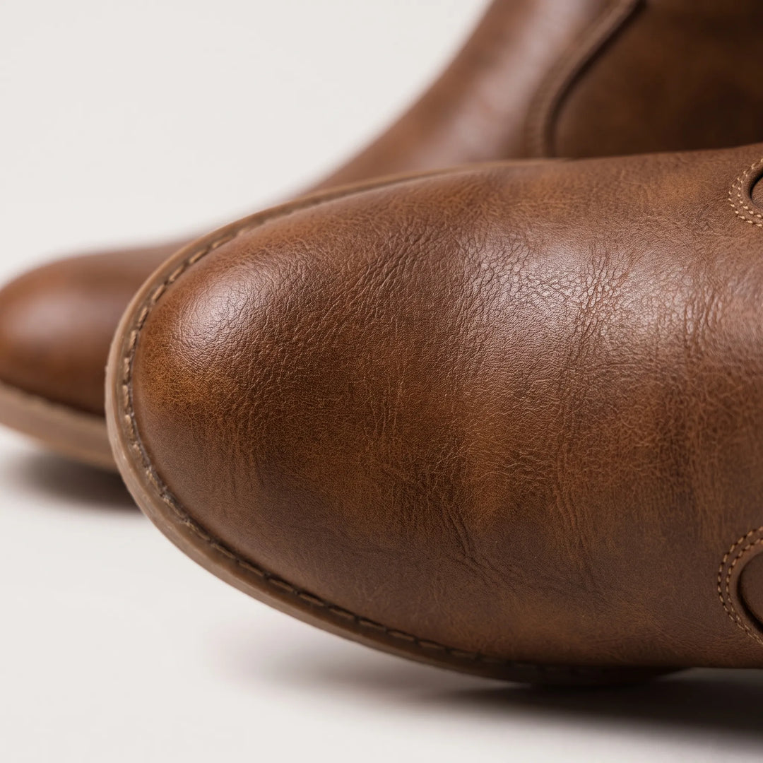 Laarzen dames | Cowboy model met blokhak en geplooide schacht