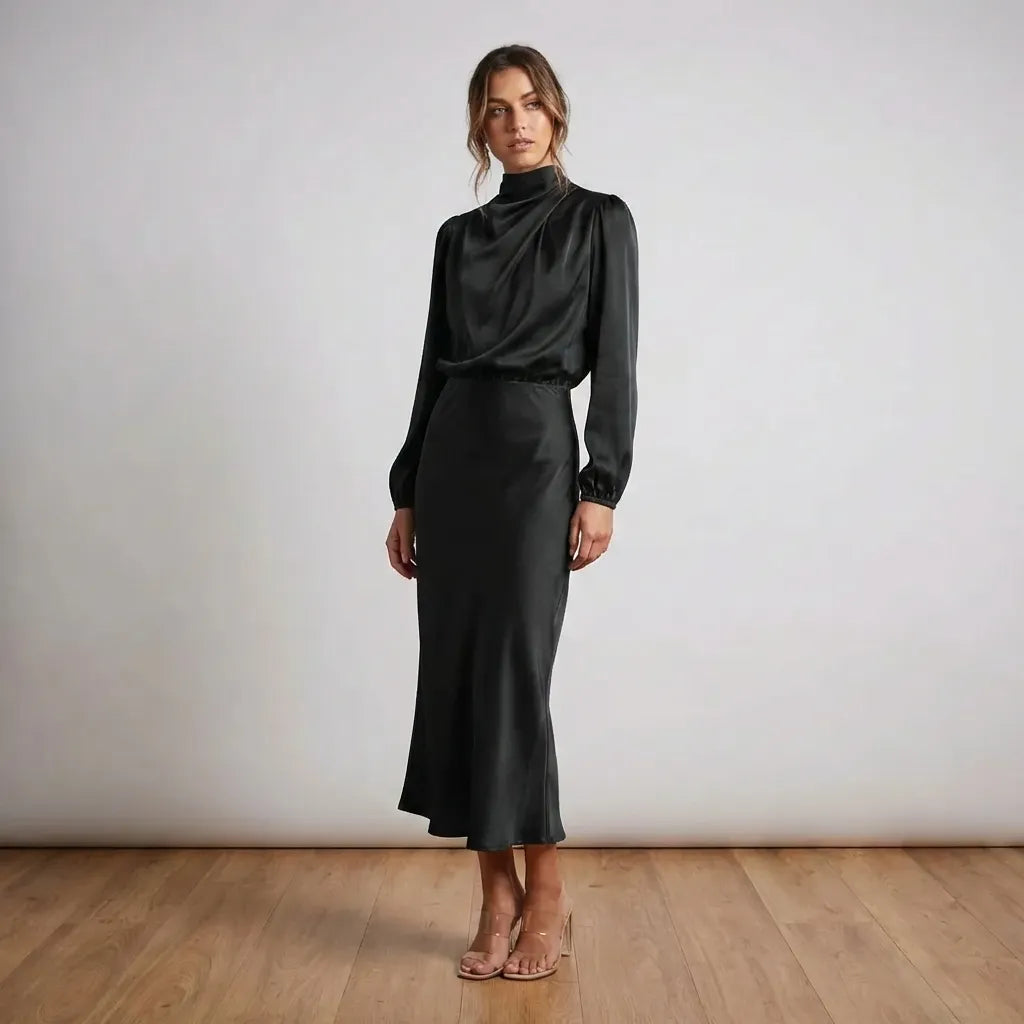 Lange Avondjurk Met Col -  Lumerelle