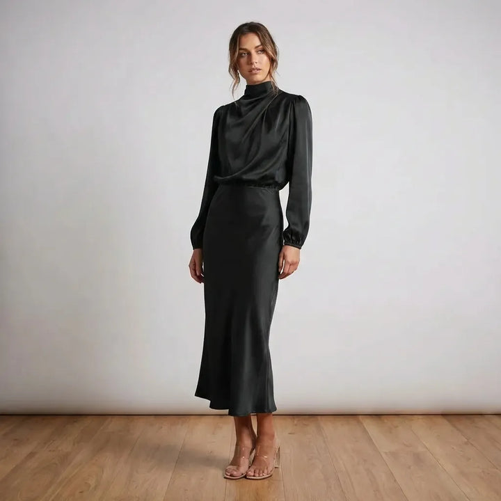 Lange Avondjurk Met Col -  Lumerelle