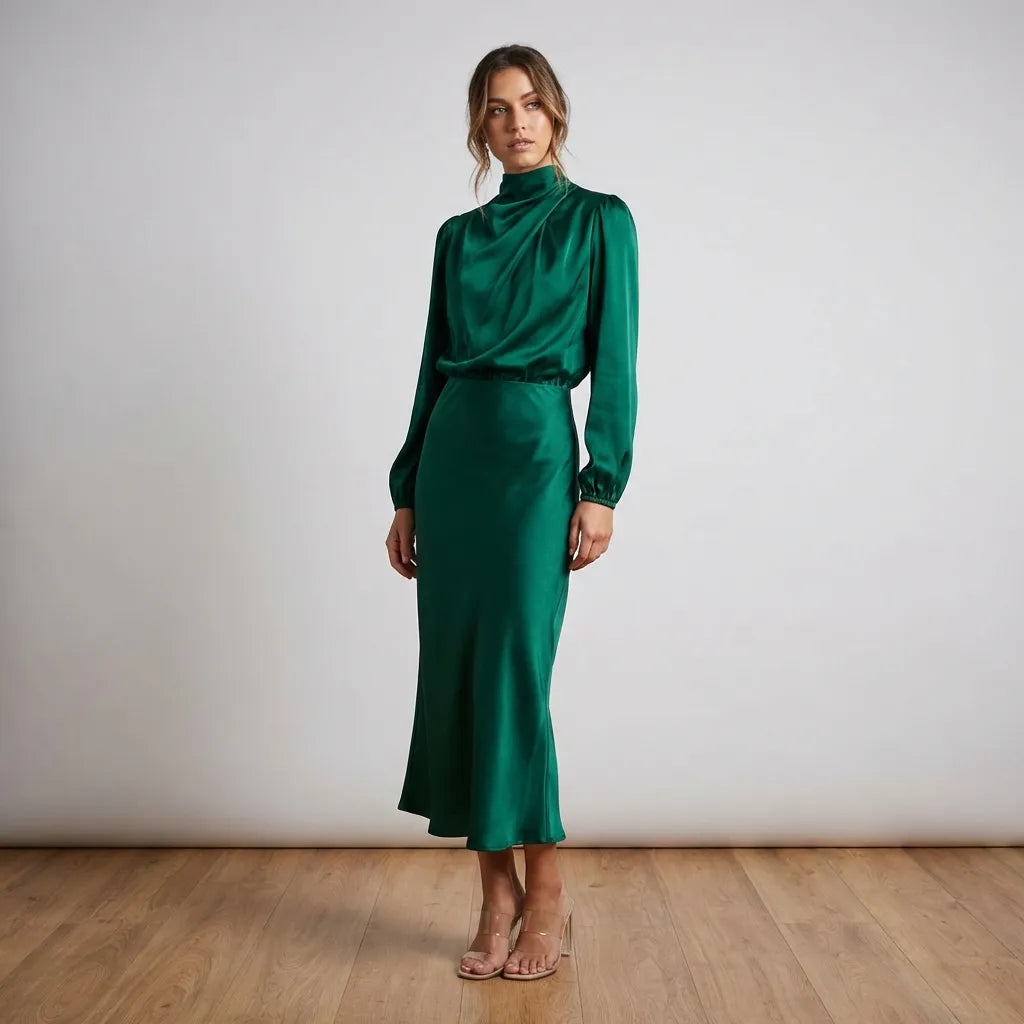 Lange Avondjurk Met Col -  Lumerelle