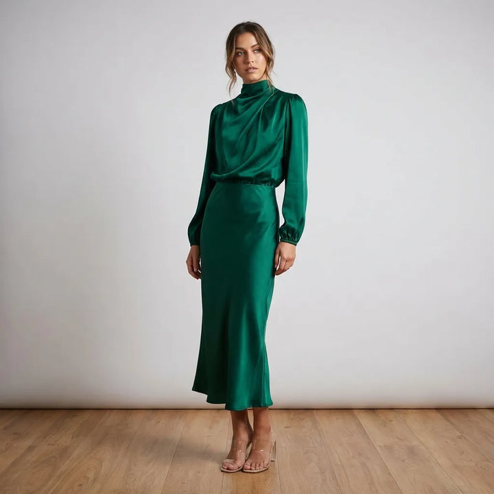 Lange Avondjurk Met Col -  Lumerelle